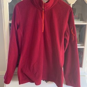 Orvis pink microgrid fleece pullover